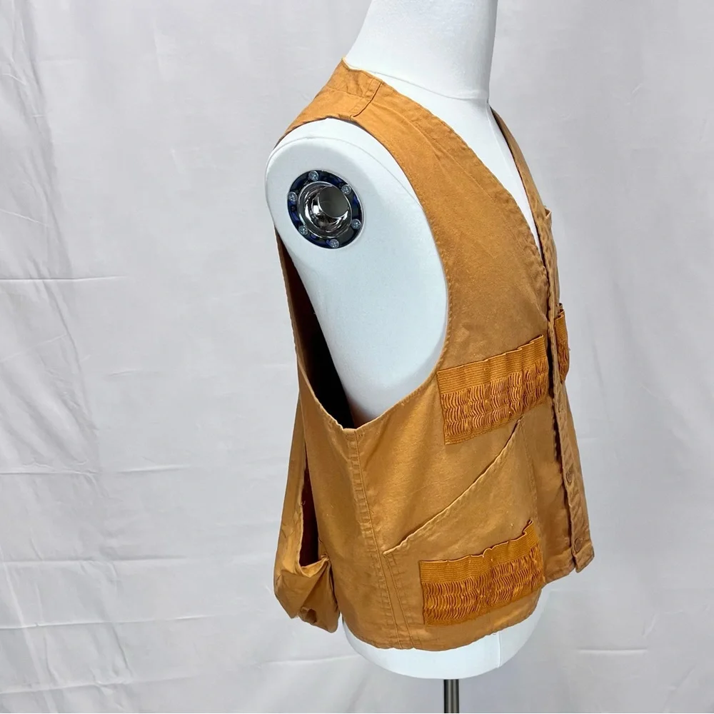 VINTAGE 80s hunting sportsman vest 100% cotton canvas pouch pocket outdoors mens